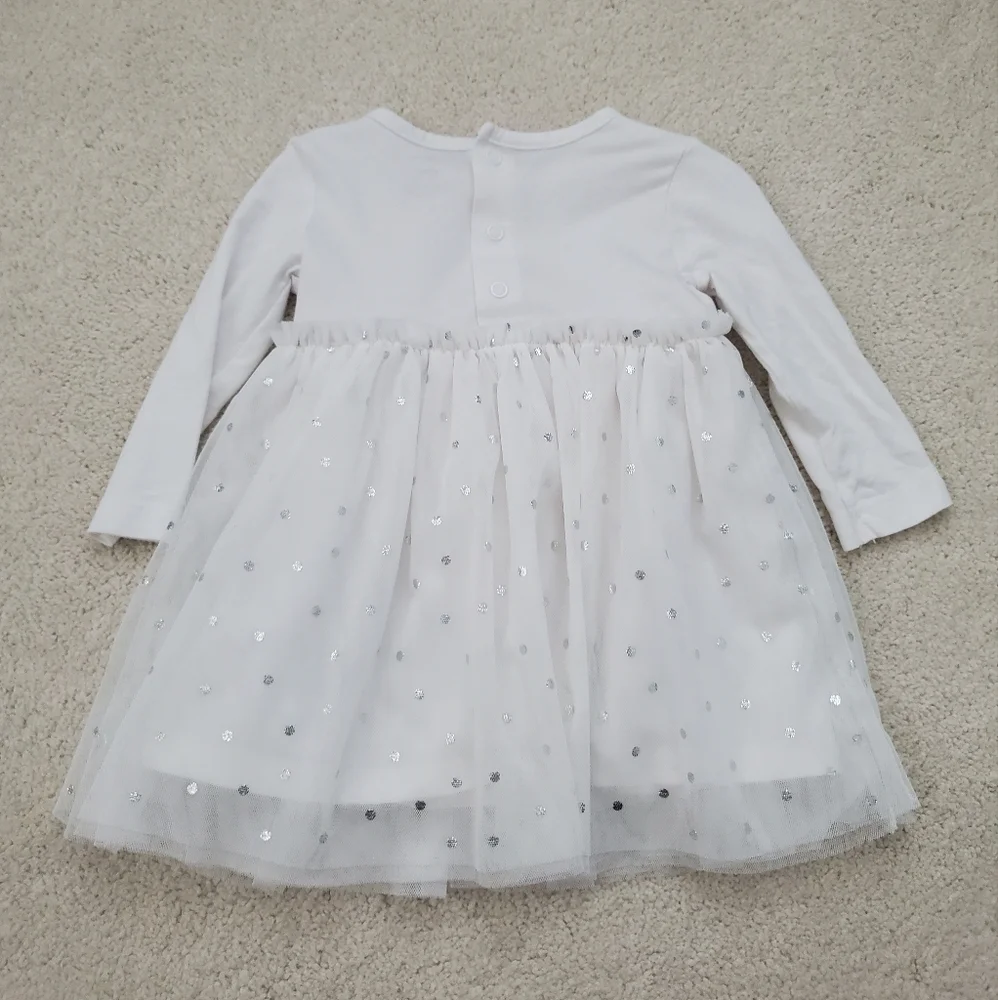 Carter's Baby Girl Long Sleeve Tulle Polka Dot Dress sz6m